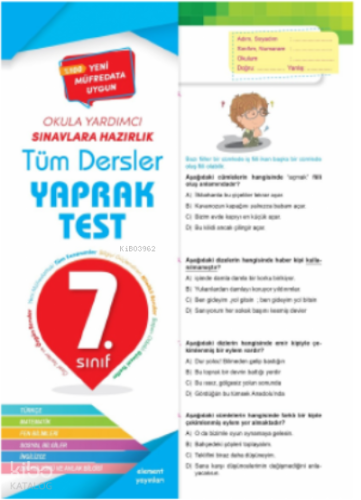 7 Sınıf Tüm Dersler Yaprak Test