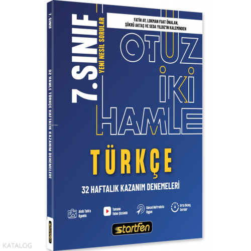 7. Sınıf Türkçe 32 Hamle Haftalık Kazanım Denemeleri