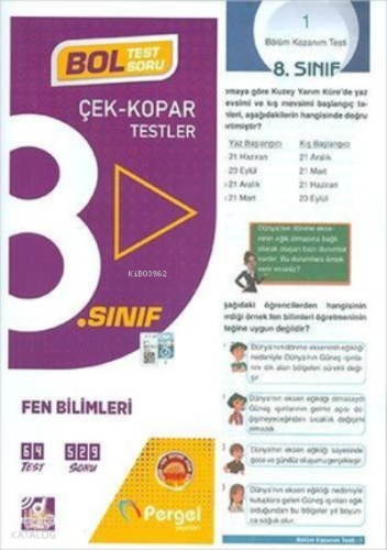 8.Sınıf 2022 Fen Bilimleri Çek Kopar Testler Pergel Yayınları