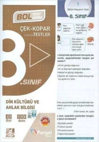 8. Sınıf Din Kültürü ve Ahlak Bilgisi Çek Kopar Testler Pergel Yayınları