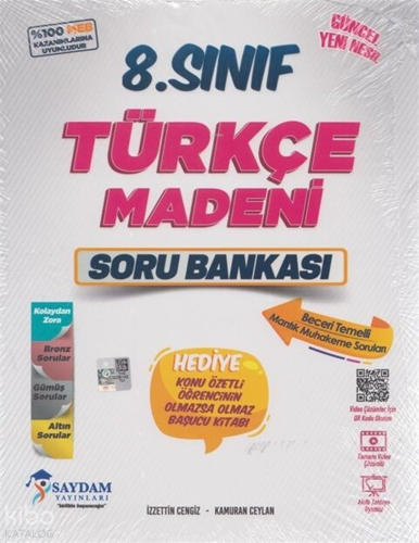 8.Sınıf Lgs Türkçe Madeni Soru Bankası + Olmazsa Olmaz Başucu Kitabı (Konu Özetli Önemli Bilgiler)