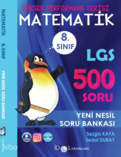 8. Sınıf LGS Yüksek Performans Matematik 500 Soru Bankası İdol Yayınları