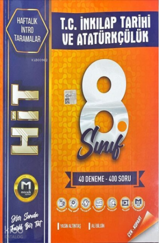 Mozaik Yayınları 8. Sınıf T. C. İnkılap Tarihi ve Atatürkçülük İntro Hıt 40 Deneme