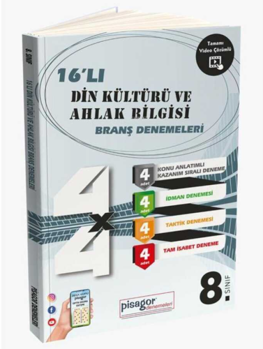 8. Sınıf Pisagor 16`lı Din Kültürü ve Ahlak Bilgisi Denemesi - Kitapik