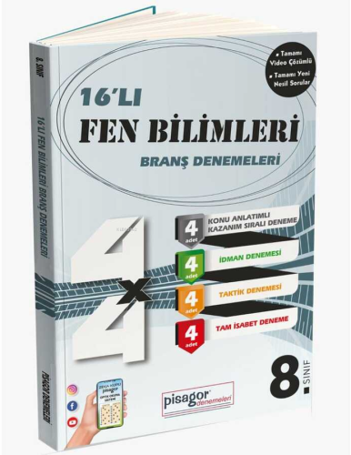 8. Sınıf Pisagor 16`lı Fen Bilimleri Denemesi - Kitapiks.com