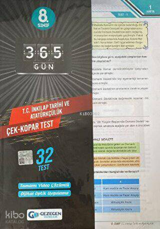 8.Sınıf T.C.İnkılap Tar. Ve Atatürkçülük Çek Kopar Yaprak Test