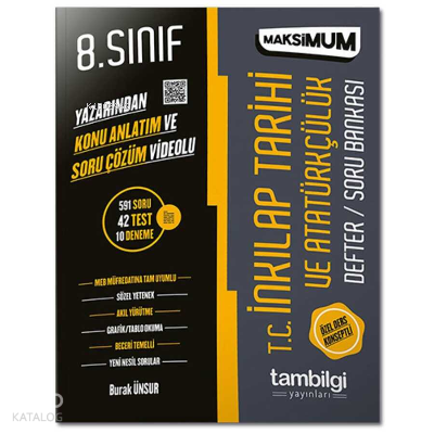 8.Sınıf T.C İnkılap Tarihi Ve Atatürkçülük Defter/Soru Bankası Tambilgi Yayınları