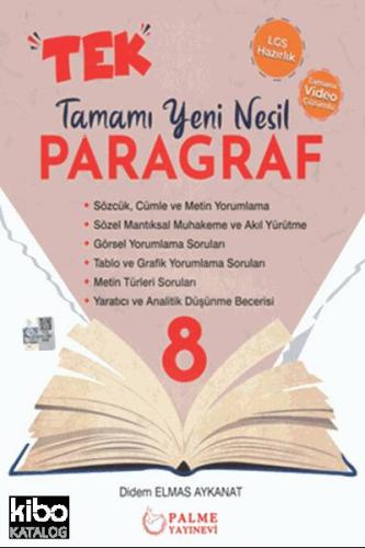 8.Sınıf Tek Paragraf Tamamı Yeni Nesil Soru Kitabı
