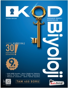 9. Sınıf KOD Biyoloji Haftalık Sarmal Deneme- 30 Haftalık