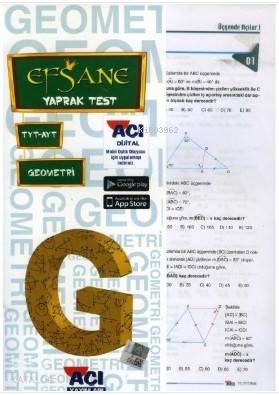 Açı Yayınları TYT AYT Geometri Efsane Çek Kopart Yaprak Test
