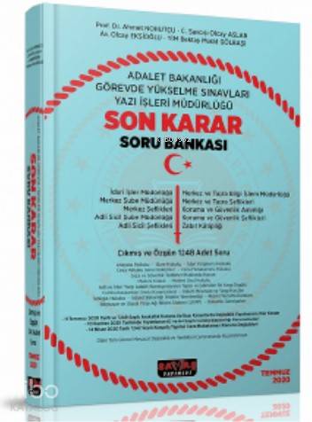 Adalet Bakanlığı Görevde Yükselme Sınavları Yazı İşleri Müdürlüğü Son Karar Soru Bankası
