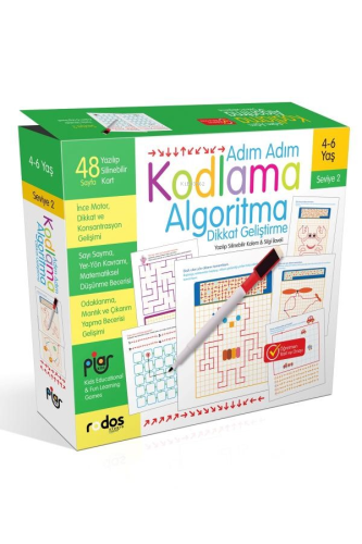 Adım Adım Kodlama, Algoritma, Dikkat Geliştirme / Seviye 2 / 4-6 Yaş -