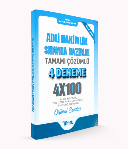 Adli Hakimlik Sınavına Hazırlık Tamamı Çözümlü 4 Deneme - Kitapiks.com