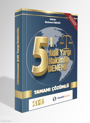 Adli Hakimlik Sınavına Hazırlık Tamamı Çözümlü 5 Deneme 2024