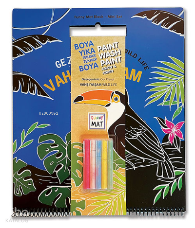 Akademi Çocuk - Funny Mat - Black MİNİ SET  Vahşi Yaşam - ( Tebeşirli) YENİ