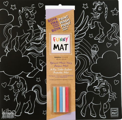 Akademi Çocuk Funny Mat Black (Tebeşirli) - Unicorn