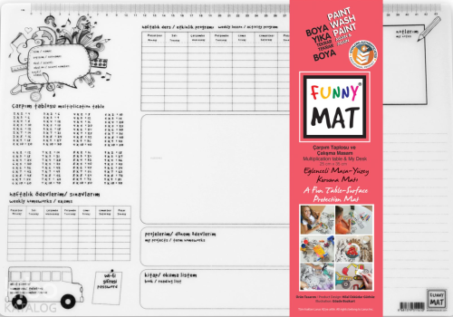 Akademi Çocuk Funny Mat - Çarpım Tablosu ve Çalışma Masam 2'li Paket Beyaz Seri