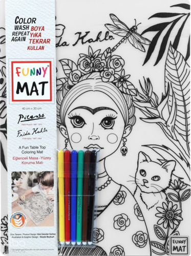 Akademi Çocuk Funny Mat - Pablo Picasso ve Frida Kahlo 6'lı Kalemli