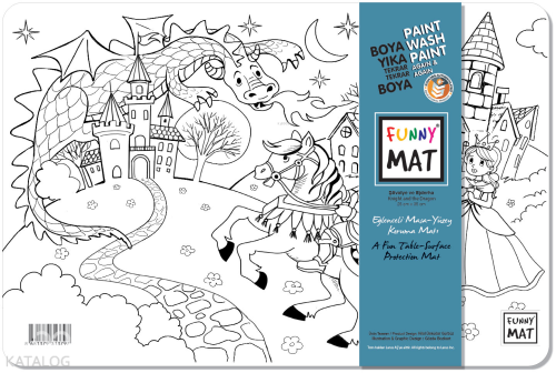 Akademi Çocuk Funny Mat - Şövalye Ve Ejderha