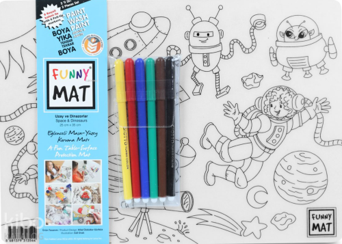 Akademi Çocuk Funny Mat - Uzay ve Dinozorlar (6'lı Kalem)