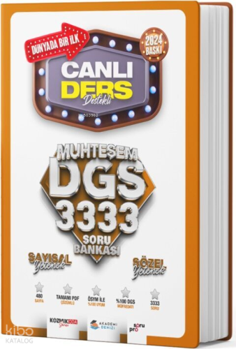 Akademi Denizi 2024 DGS Sayısal Sözel Yetenek 3333 Soru Bankası