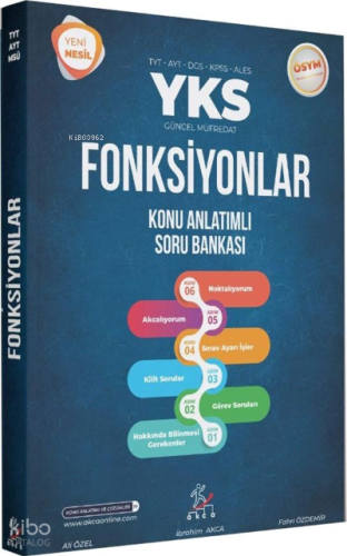 Akca Serisi YKS Fonksiyonlar Konu Anlatımlı Soru Bankası Ünlüler Karma