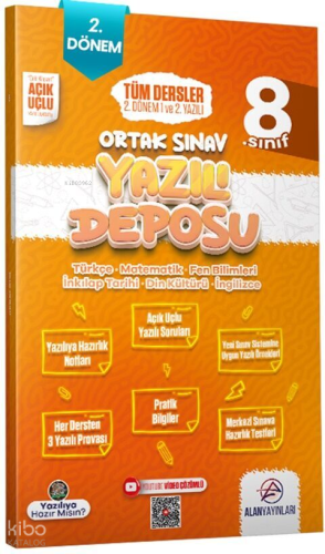 Alan Yayınları 8. Sınıf Tüm Dersler Ortak Sınav 2. Dönem 1. ve 2. Yazılı