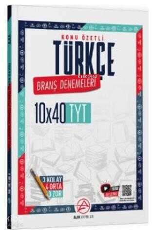 Alan Yayınları TYT Türkçe Konu Özetli 10 x 40 Branş Denemeleri