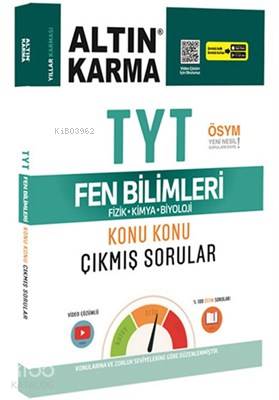 Altın Karma Yayınları TYT Fen Bilimleri Konu Konu Çıkmış Sorular (Kolay-Orta-Zor) Altın Karma