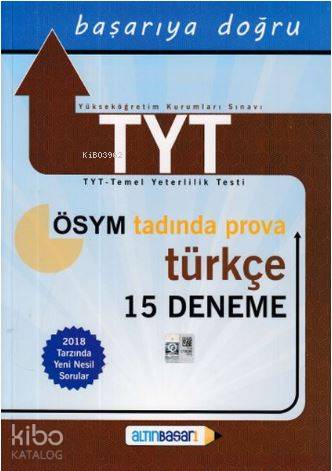 Altınbaşarı TYT Türkçe 15 Deneme; (Yeni)