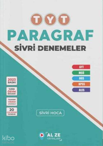 Alze Yayınları TYT Paragraf Sivri Denemeler