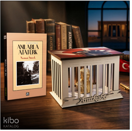 Anılarla Atatürk ve Atatürk Büstlü Ahşap Anıtkabir Işıklı Maket