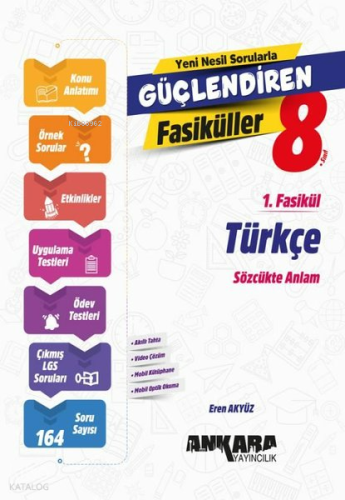 Ankara Yayıncılık 8. Sınıf Türkçe Güçlendiren 1. Fasikül