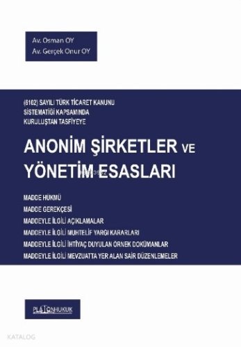 Anonim Şirketler ve Yönetim Esasları