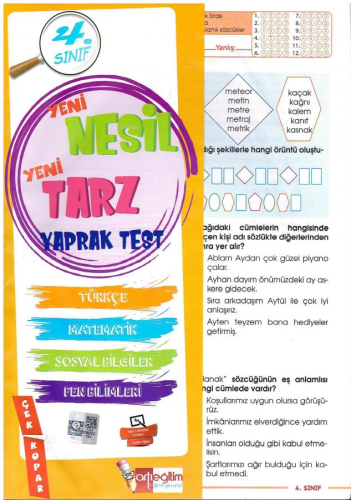 Artı Eğitim Yayınları 4. Sınıf Yeni Nesil Yaprak Test - Kitapiks.com
