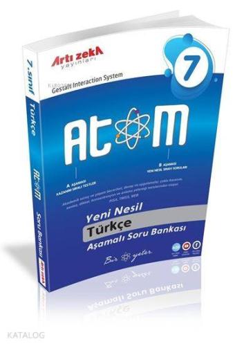 Artı Zeka Yayınları 7. Sınıf ATOM Türkçe Yeni Nesil Aşamalı Soru Bankası Artı Zeka 