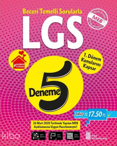 Ata Yayınları 8. Sınıf 1. Dönem LGS 5 Deneme Ata 