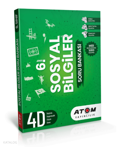 Atom Yayınları 6.Sınıf Sosyal Bilgiler 4D Soru Bankası