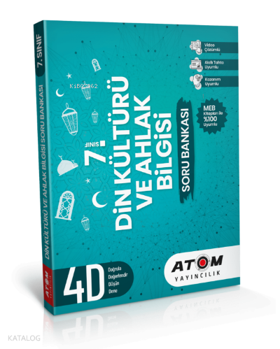 Atom Yayınları 7.Sınıf Din Kültürü Ve Ahlak Bilgisi 4D Soru Bankası