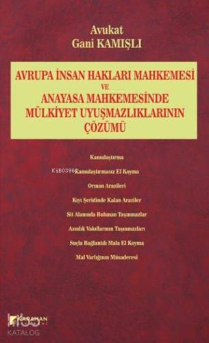 Avrupa İnsan Hakları Mahkemesi ve Anayasa Mahkemesinde Mülkiyet Uyuşmazlıklarının Çözümü