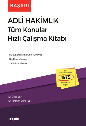 Başarı – Adli Hakimlik Tüm Konular Hızlı Çalışma Kitabı