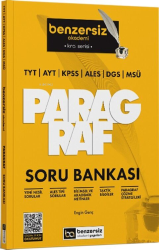 Benzersiz Akademi Yayınları TYT AYT KPSS ALES DGS MSÜ Kral Serisi Benzersiz Paragraf Soru Bankası
