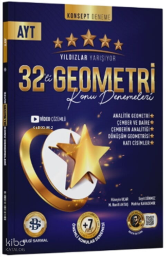 Bilgi Sarmal Yıldızlar Yarışıyor AYT Geometri 32'li Konu Denemeleri