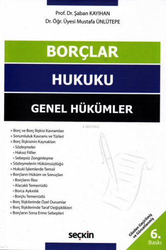 Borçlar Hukuku Genel Hükümler - Kitapiks.com