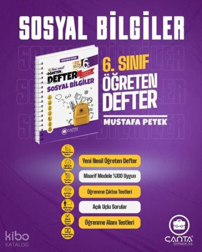 Çanta 6. Sınıf Sosyal Bilgiler Öğreten Defter