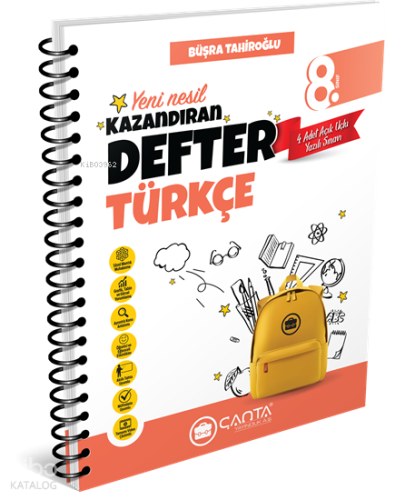 Çanta Yayınları 8.Sınıf Türkçe Okula Yardımcı Kazandıran Defter 2024