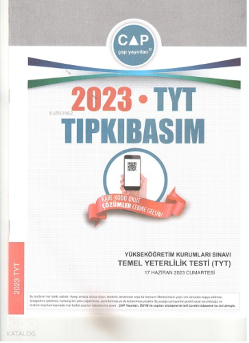 Çap Tyt Tıpkı Basım 2023