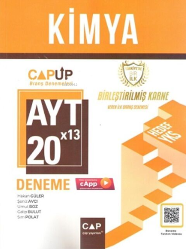 Çap Yayınları AYT Kimya 20 X 13 Up Deneme - Kitapiks.com