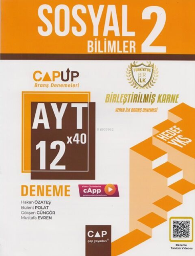 Çap Yayınları AYT Sosyal Bilimler 2 12 X 40 Up Deneme - Kitapiks.com