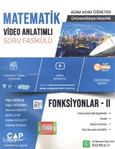 Çap Yayınları Matematik Fonksiyonlar 2 Video Anlatımlı Soru Fasikülü